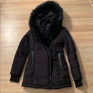 Express Asymmetric Black Puffer Jacket